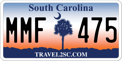 SC license plate MMF475