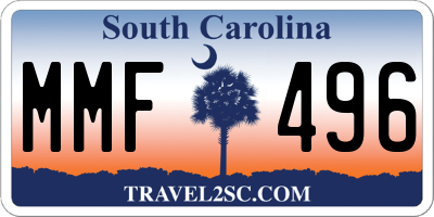 SC license plate MMF496