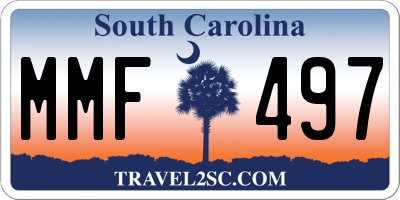 SC license plate MMF497