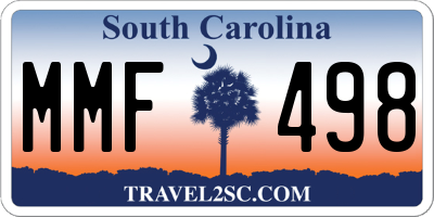 SC license plate MMF498
