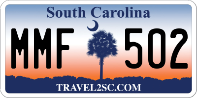SC license plate MMF502
