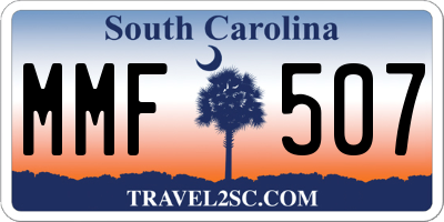 SC license plate MMF507
