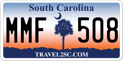 SC license plate MMF508
