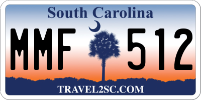 SC license plate MMF512