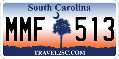SC license plate MMF513