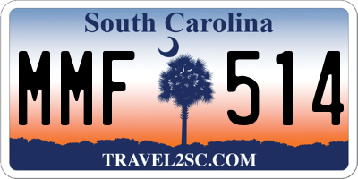 SC license plate MMF514