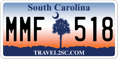 SC license plate MMF518