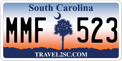 SC license plate MMF523