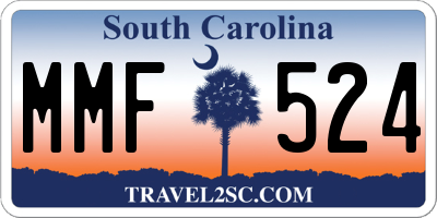 SC license plate MMF524