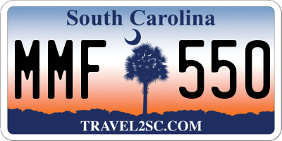 SC license plate MMF550