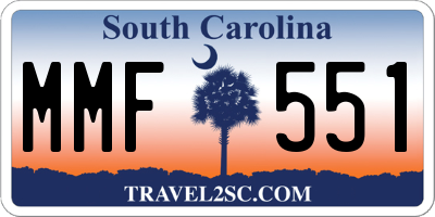 SC license plate MMF551