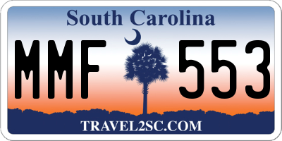 SC license plate MMF553