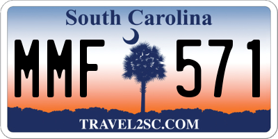 SC license plate MMF571