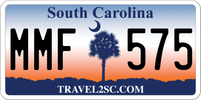SC license plate MMF575