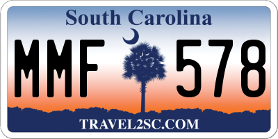 SC license plate MMF578