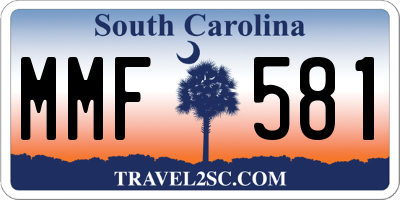 SC license plate MMF581