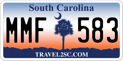 SC license plate MMF583
