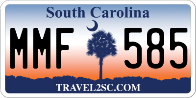 SC license plate MMF585