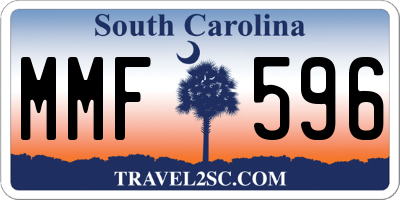 SC license plate MMF596