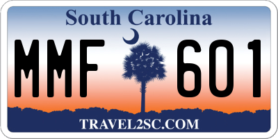 SC license plate MMF601