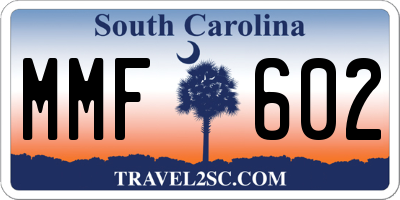 SC license plate MMF602