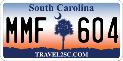 SC license plate MMF604