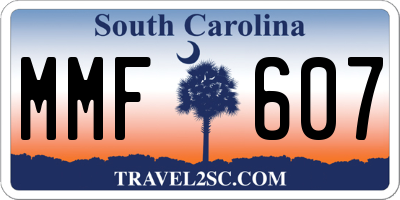 SC license plate MMF607