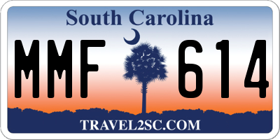 SC license plate MMF614