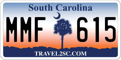SC license plate MMF615