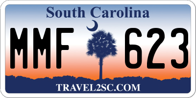 SC license plate MMF623