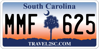 SC license plate MMF625