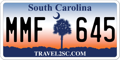 SC license plate MMF645