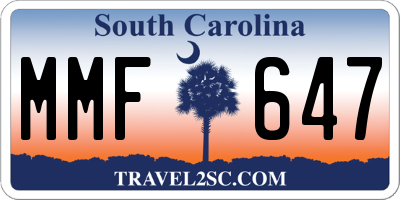 SC license plate MMF647