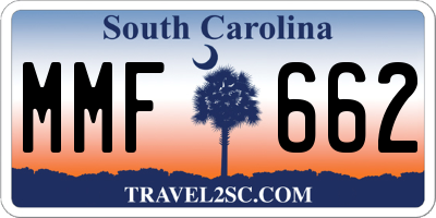 SC license plate MMF662