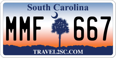 SC license plate MMF667