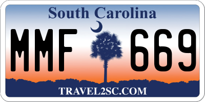 SC license plate MMF669