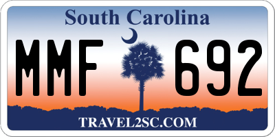 SC license plate MMF692