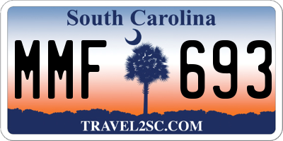 SC license plate MMF693