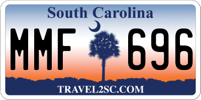 SC license plate MMF696
