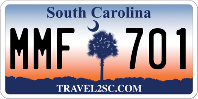 SC license plate MMF701