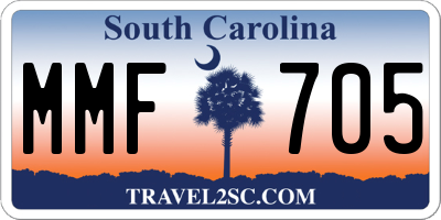 SC license plate MMF705