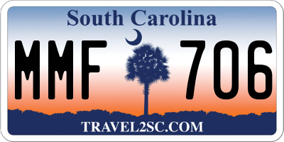 SC license plate MMF706