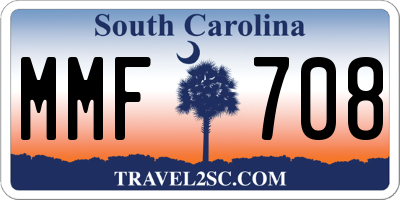 SC license plate MMF708