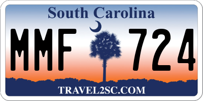 SC license plate MMF724