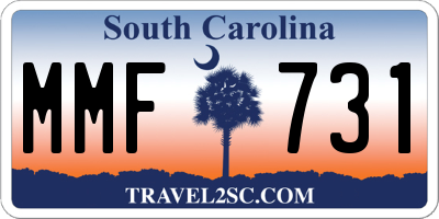 SC license plate MMF731