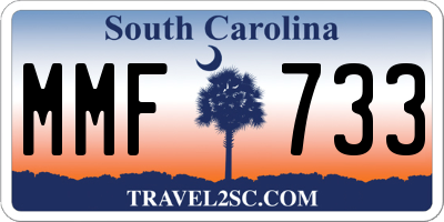 SC license plate MMF733