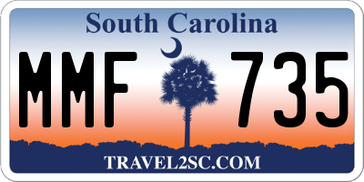 SC license plate MMF735