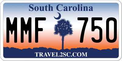 SC license plate MMF750