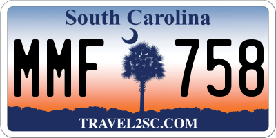 SC license plate MMF758