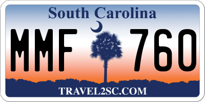 SC license plate MMF760